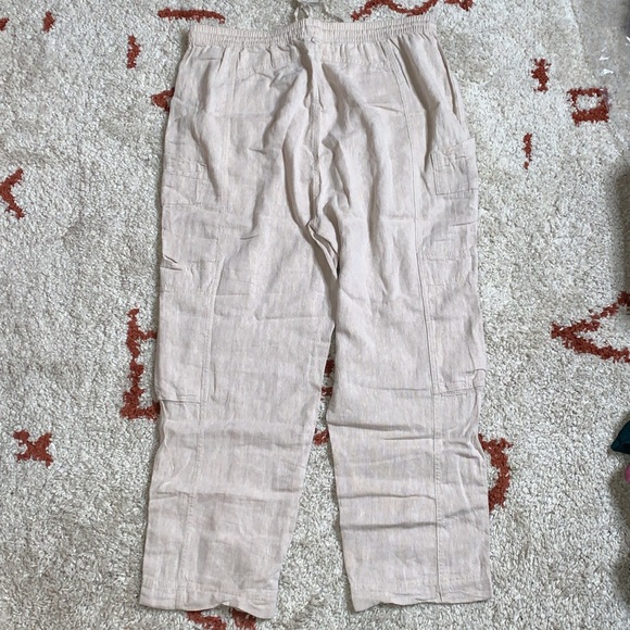 NWT- Free People- Feelin Good Linen Utility Pant- Sz XL- Natural/Oat- TWF - Picture 5 of 16
